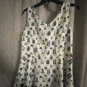 Stylish Green and Blue Patterned Dress